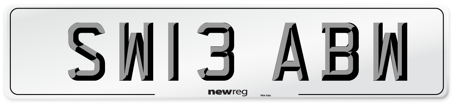 SW13 ABW Number Plate from New Reg
